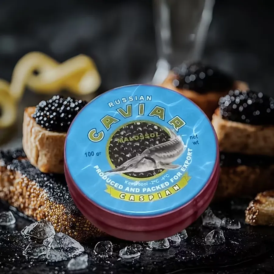 Икра черная осетровая экспортная "Russian caviar" малосол