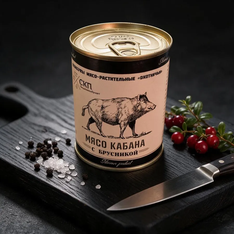 Мясо кабана с брусникой