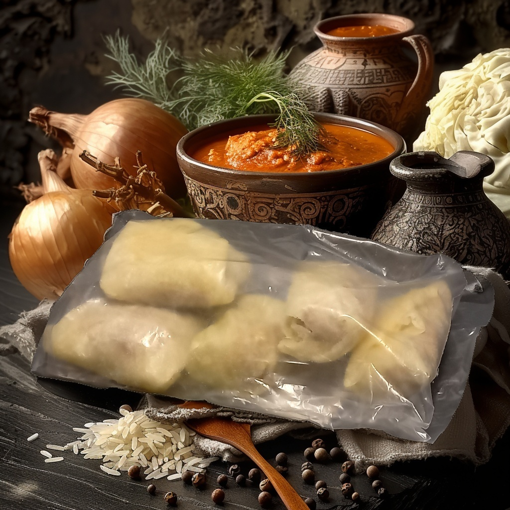 Готовые голубцы Березовские с мясной начинкой в капустном листе на тарелке, 1 кг